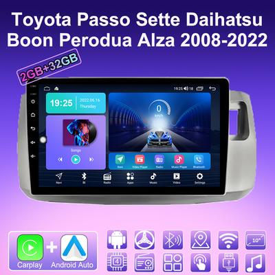 2 DIN Android Carplay Autoradio Für Toyota Passo Sette Daihatsu Boon 2008-2022 Multimedia-Player Head Unit Stereo GPS Navigation BT WIFI 2 + 32GB