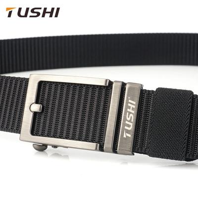 New Men'S Commuting Belt With Automatic Buckle Nylon Waistband, Outdoor Leisure Versatile Double-Layer Thick Belt