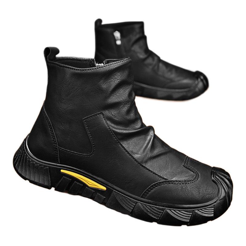 New autumn high-top leather shoes retro casual sports labor insurance Chelsea Martin boots
