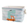 Foldable Storage Box - DINO - Handles - Lined Cotton Canvas - Large Capacity
