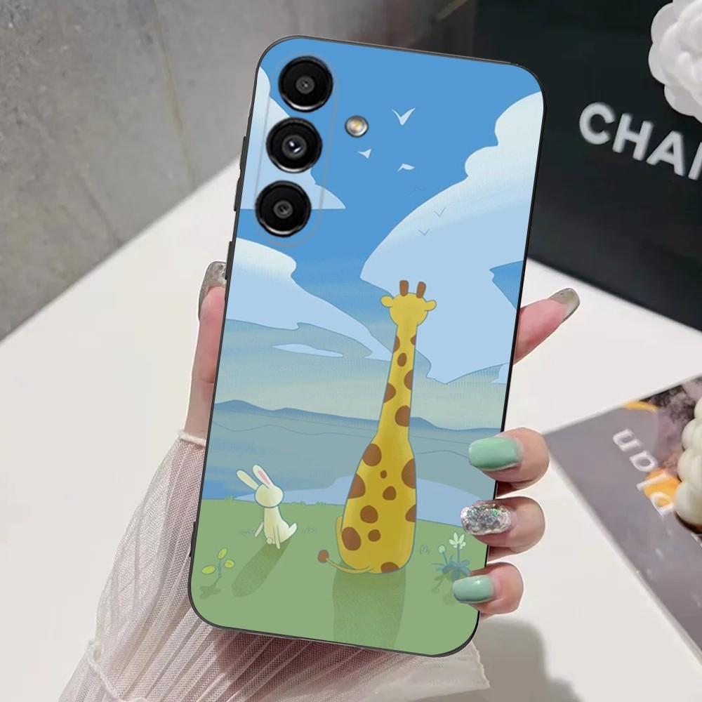 Giraffen-Illustration    Handyhülle für Samsung S24,S21,S22,S23,S30,Ultra,S20,Plus,Fe,Lite,Note,10,9,5G Schwarze Weiche Hülle