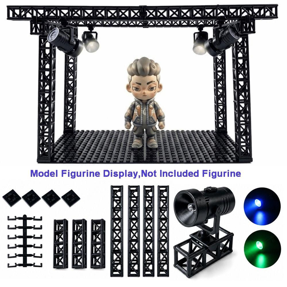 Black Framework Building Block Stage Colorful Spotlight Mini Stage Truss Miniature Stage Display