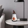 Yousheng Halloween Ghost Figurine with Witch Hat, Cute Small Resin Ghost Holding Pumpkin Statue for Home Table Shelf Desk Decor