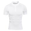 Men's Stand Collar Zipper Fitness Short Sleeve Training Stretch T-shirt Sports Quick-drying Clothes