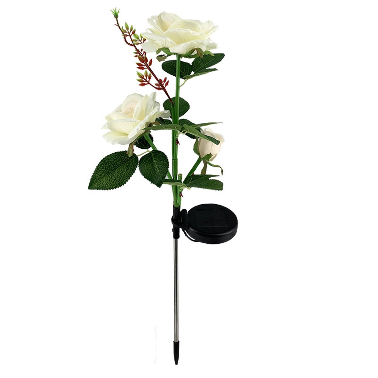 SPRING ARTIFICIAL ROSE SOLAR GARDEN STAKE LIGHTS,Solar Rose Light