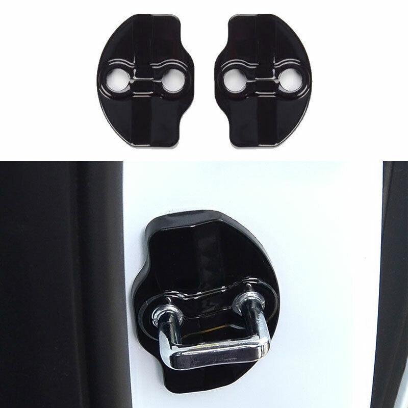 Gloss Black Door Buckle Protection Cover Trim 2PCS For Tesla Model X 2016-