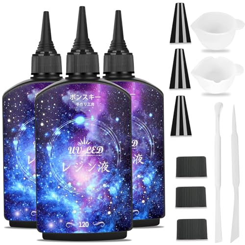 

Bonsky UV Resin Liquid 360g Large Capacity Hard Type for DIY Crafts, Molding & Decoration, Easy to Use for Beginners, UV/LED Compatible, Fast Curing