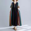Manica corta Plus size cotone vintage nuovo in abiti da donna casual abito lungo estivo ampio