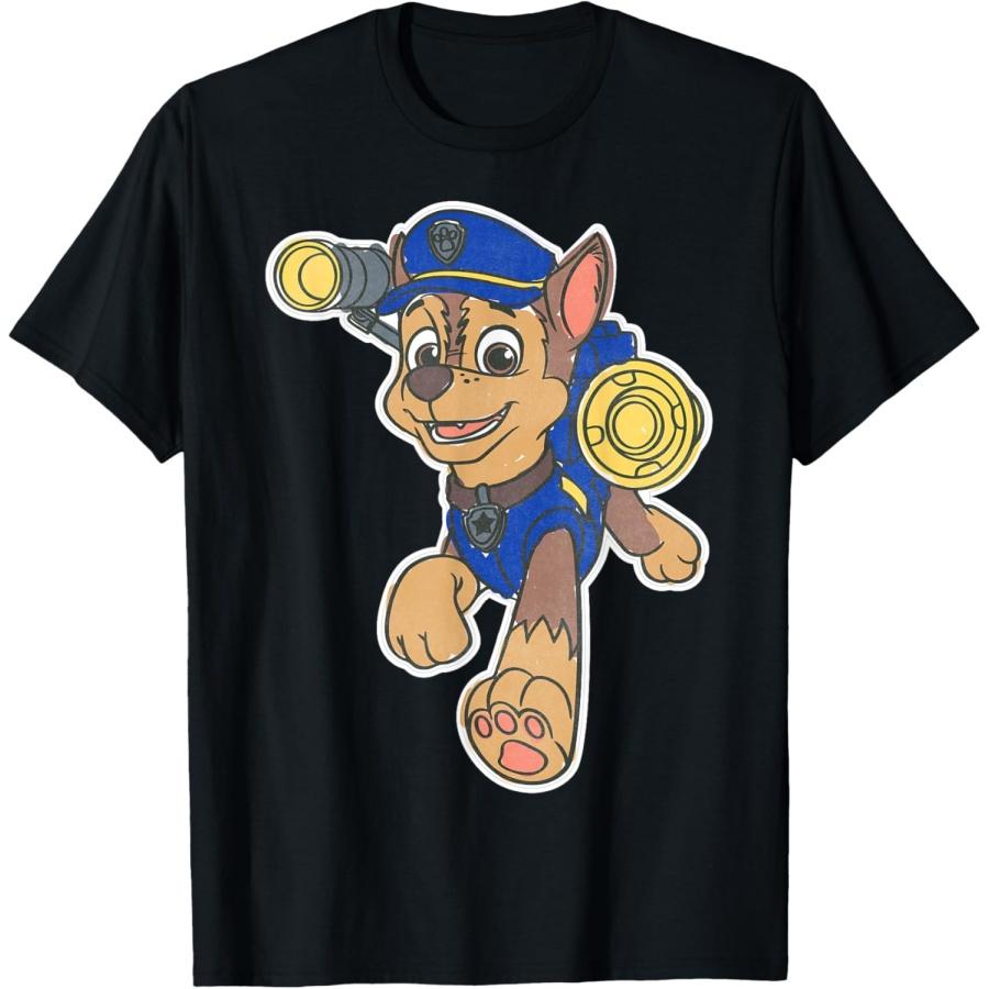 

Paw Patrol Chase Character Patch T-Shirt - Boys Black Short Sleeve Crew Neck Classic Fit T-Shirt - Small XXXXXL чорний