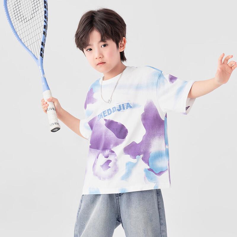 Duoduo Jia Boys' Tie-Dye Cotton Short Sleeve T-Shirt