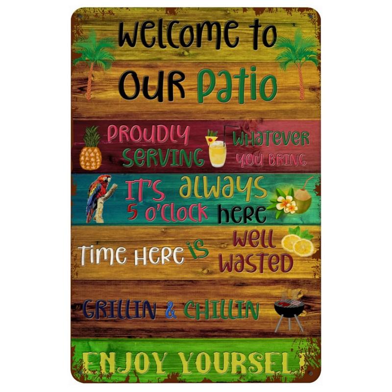 Welcome Metal Tin Signs Warning Wall Decoration Plaque Vintage Art Poster Iron Painting for Man Cave Home Cafe Garden Club Bar