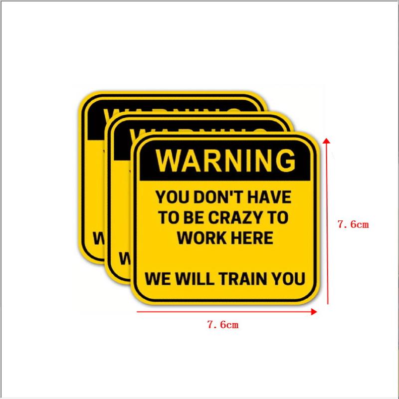 You Don'T Have To Be Crazy Warning Car Stickers Funny Mechanic Decals For Adults Work Waterproof Decoration Helmet Stickers