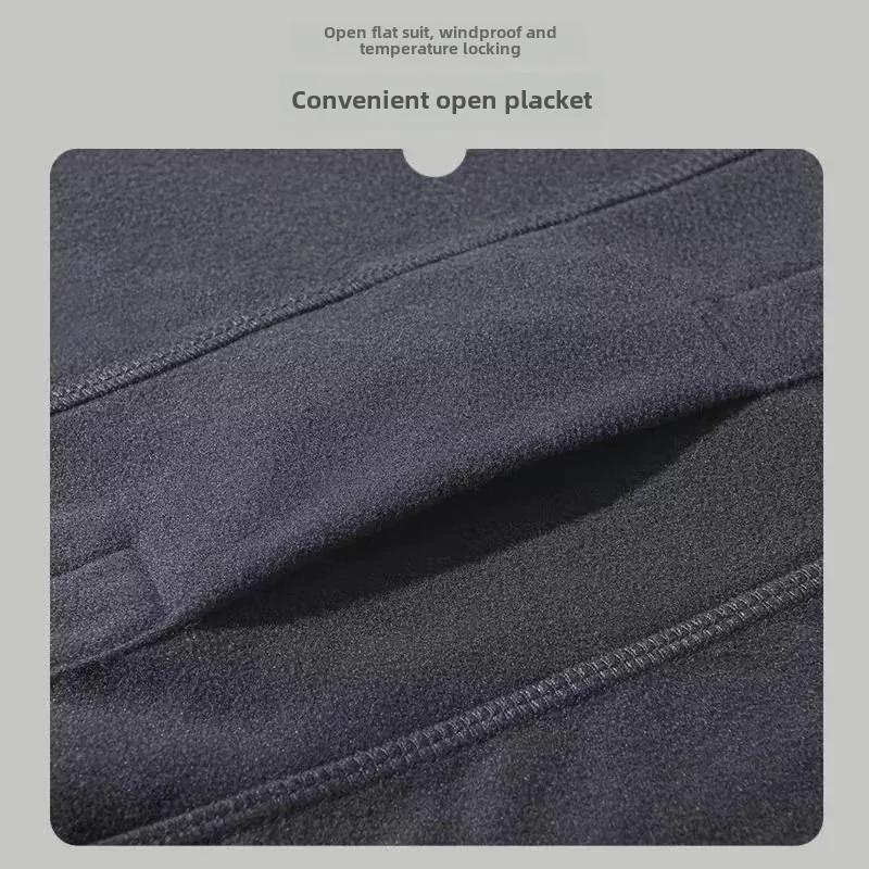 Pantaloni termici fără cusături pentru bărbați, amestec de lână, cu genunchiere pentru iarnă