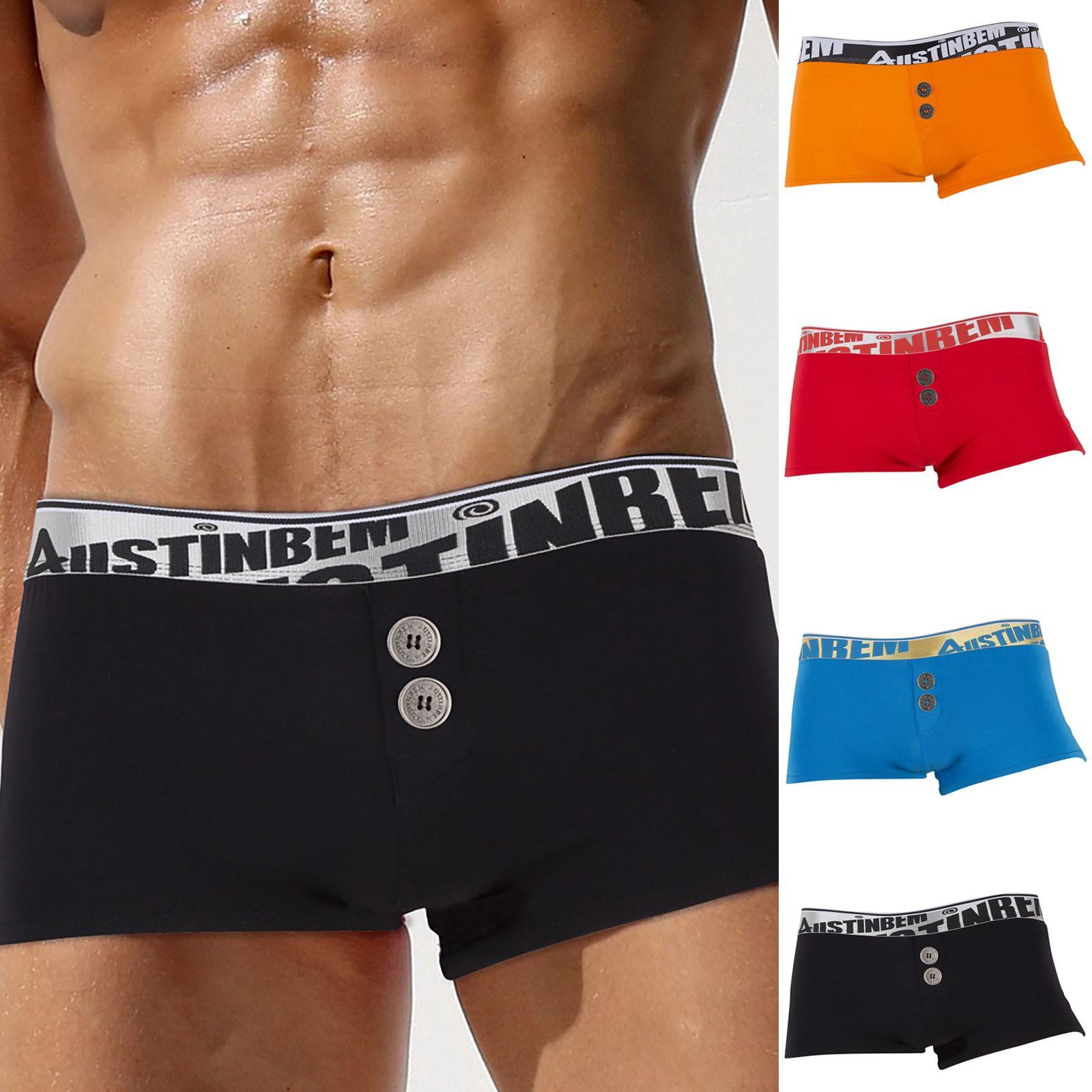 

Мужское нижнее белье, повседневные удобные трусики на пуговицах, однотонное нижнее белье