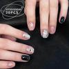 Handmade 3D Floral Mirror Powder Press-On Nails with Nail Art Stickers