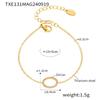 Exquisite Niche Zirconium Titanium Steel Jewelry Set: 18k Gold Plated Ring, Bracelet, and Temperament Necklace.