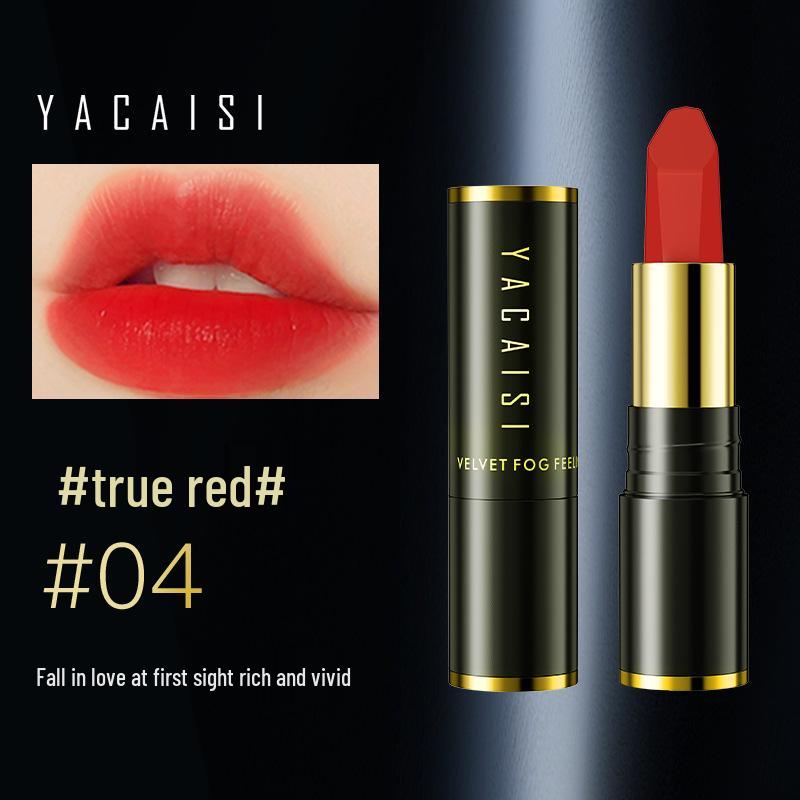 Yacai Si Hyaluronic Acid Matte Nude Velvet Lipstick - Non-Stick, Non-Fading Lip Gloss for Students.