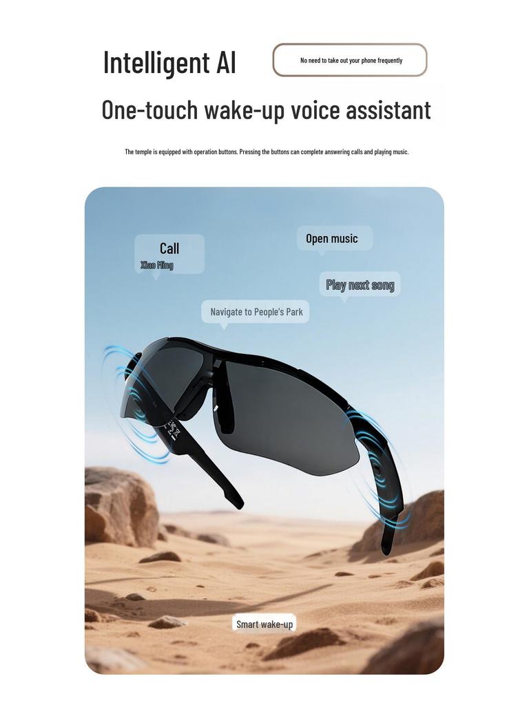 QY-pro03 Bluetooth Cycling Glasses: Outdoor Sports Smart Glasses with Anti-UV Protection and Music/Call Features