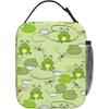 Frog and Dragonfly Lunch Bag for Men Women Tote Insulated Cooler Bags Reusable Lunch Box for College Work Office Picnic