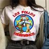 Ladies 100% Cotton Printed T-Shirt Casual Trend Short Sleeves High Quality Ragged LOS POLLOS