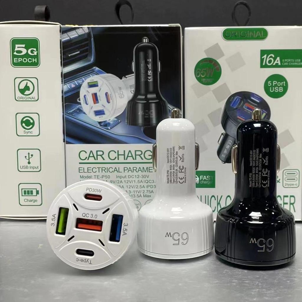 Apple 15 Car Charger 65W Multi-Port, 1-to-5 PD30W Super Fast Charging Adapter