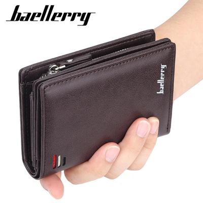 Men's Multi-Card Mini Wallet - Zipper & Snap Coin Purse