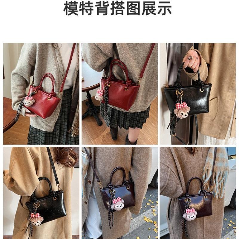 New Autumn and Winter Maillard Bag Women's Retro Versatile Hand Carry Shoulder Messenger Bag Bucket Bag