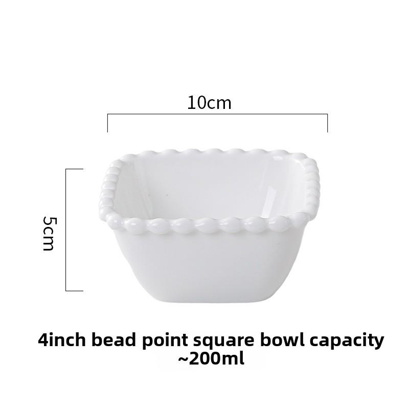 

Керамическая пиала для риса с жемчужным краем, тарелка для завтрака, креативное блюдо для торта и десерта, салатник, посуда