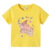 Girls TShirt Cute Elephant Print Short Sleeve Tee 100 Cotton Soft Breathable Summer Tops for Kids Children