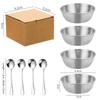Stainless Steel Sauce Dish Spoon Set Stackable Food Safe Dipping Plate for Kitchen Dinner Party BBQ Sushi Tableware