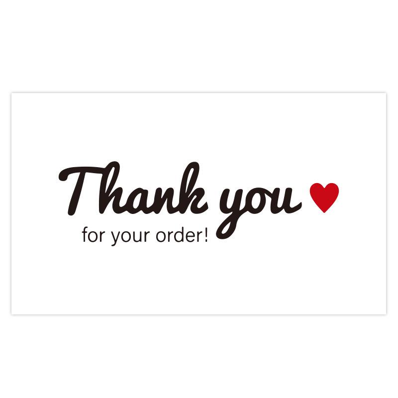 Black Thank You Greeting Cards, 50 Sheets/Pack