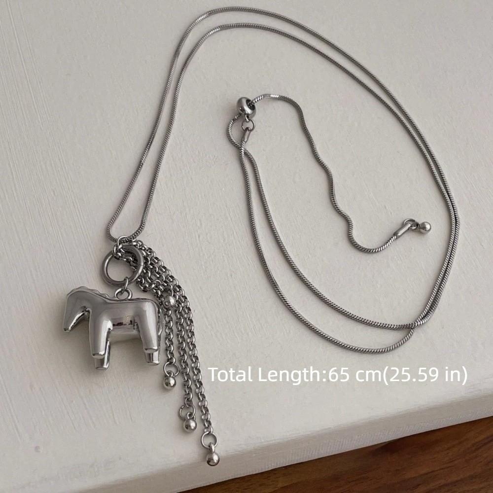 Zink Zinklegierung Quaste Anhänger Kette Glatte Oberfläche Schlangenkette Halskette Pony Anhänger Choker Täglicher Gebrauch