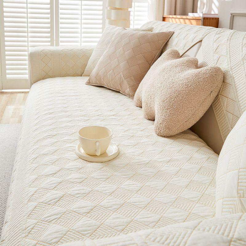 Four Seasons Non-Slip Pure Cotton Sofa Cushion - Modern Leather Sofa Cover 2026.