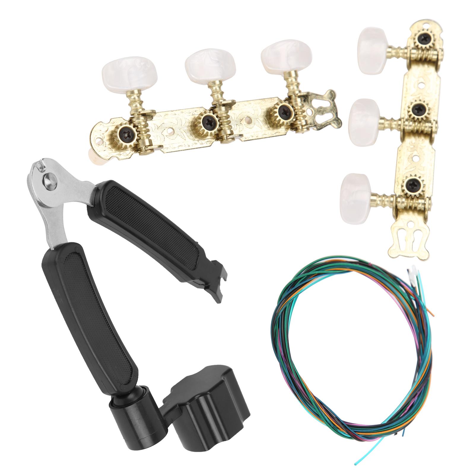 

3в1 набор инструментов для гитары, черный инструмент, аксессуар с позолоченными колками для ремонта