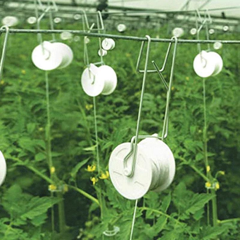 6 Stück/Set Garten Pflanzenroller Haken Tomatenstützhaken Kits Stützschnur Seil für Tomaten Auberginen Wassermelonen Paprika
