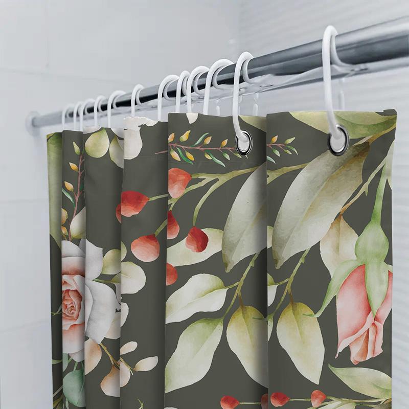 Modern Floral Shower Curtain Elegant Bathroom Decor for Your Home