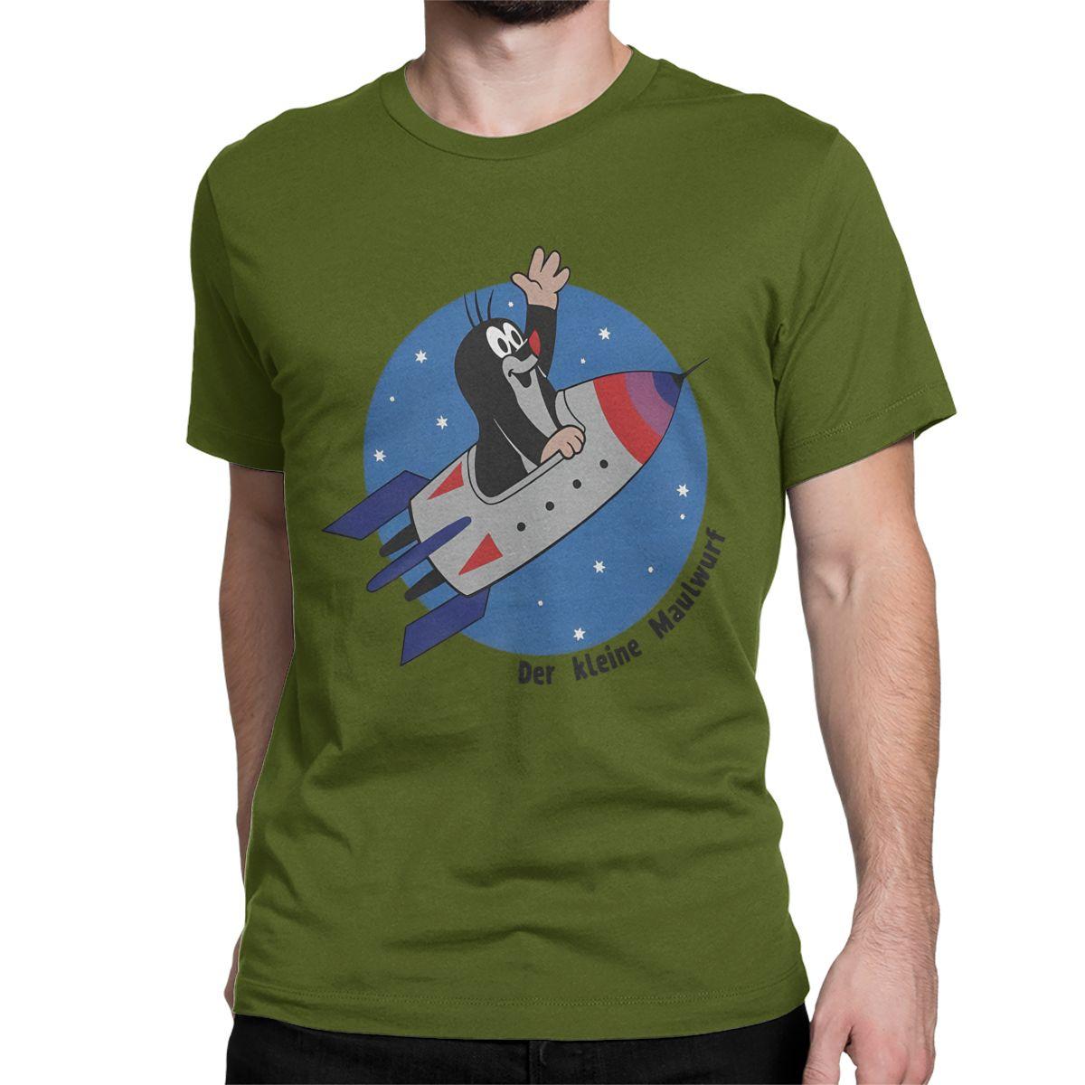 

The Little Mole Space for Men Women T Shirt Cartoon Friends Together Novelty Tee Shirt T-Shirts 100% Cotton Plus Size Clothes 4XL