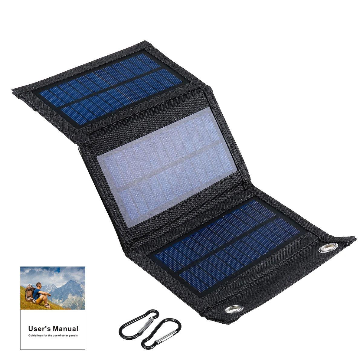 

Зарядное устройство для солнечной панели 8 Вт/10 Вт/12 Вт/14 Вт USB-выход 5 В водонепроницаемый портативный аккумулятор для рюкзака 【3 Fold】8W чёрный