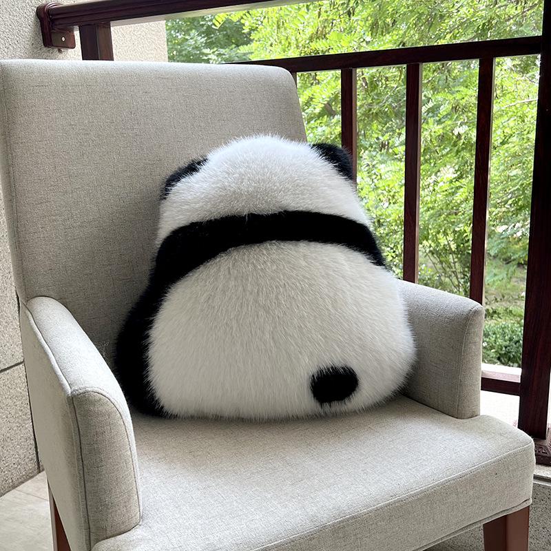 Panda Hug Pillow Meng Lan & Hua Hua Plush Lumbar Cushion - Women s Sofa Decor & Birthday Gift Approx. 50x52 cm