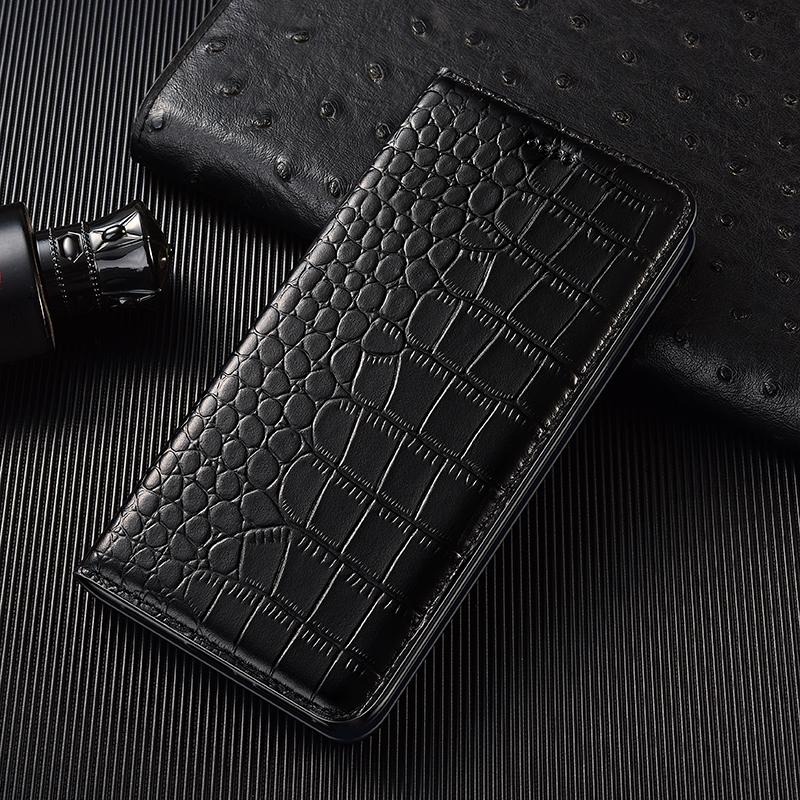 

Флип-кейс из натуральной кожи крокодила для Redmi Note 7 8 8T 9 10 11 12 13 14 15 Pro + Plus Max, чехол-кошелек для телефона Redmi Note 7(Pro)&Genuine Leather чёрный