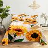 Sunflower Bed Sheet Sets Bouble Single Beds Flower Bedsheet with Pillow Case Full Queen Size 2pcs 3pcs 3D Soft Thin Fabric Home