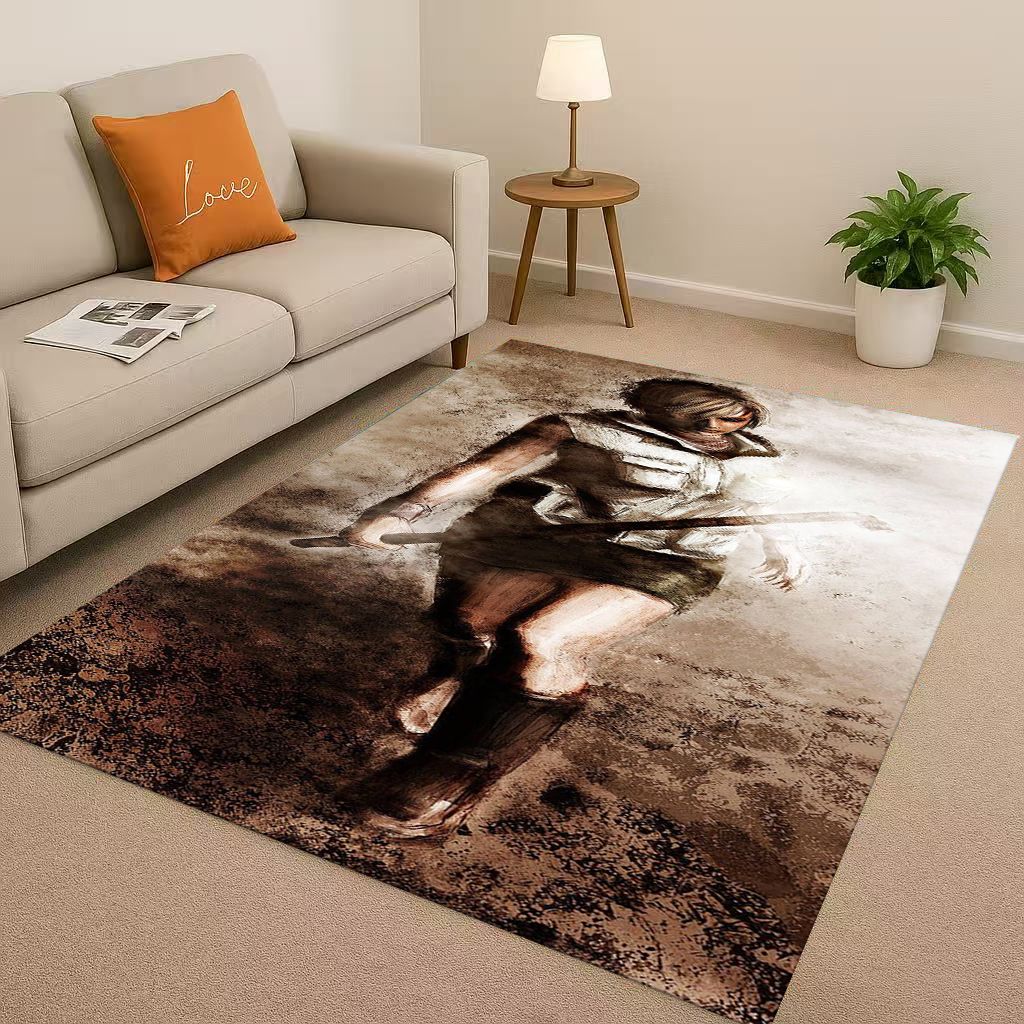 Retro Game Silent Hill Pyramid Head Horror Movie Living Room Non-Slip Area Rug Carpet for Bedroom Playroom Sofa,Home Doormat