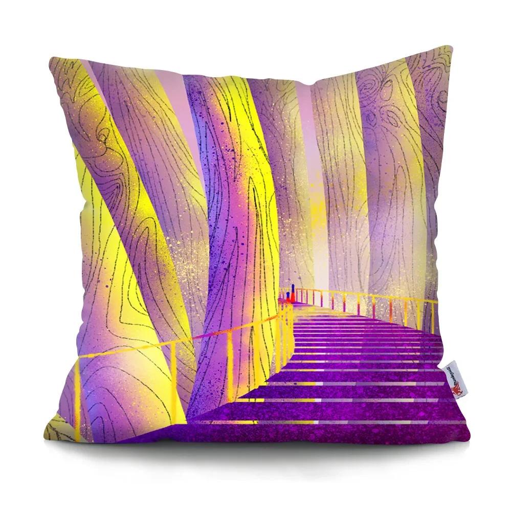 Psychedelic Forest Cushion Cover Home Decor Bedroom Pillowcase Car Sofa