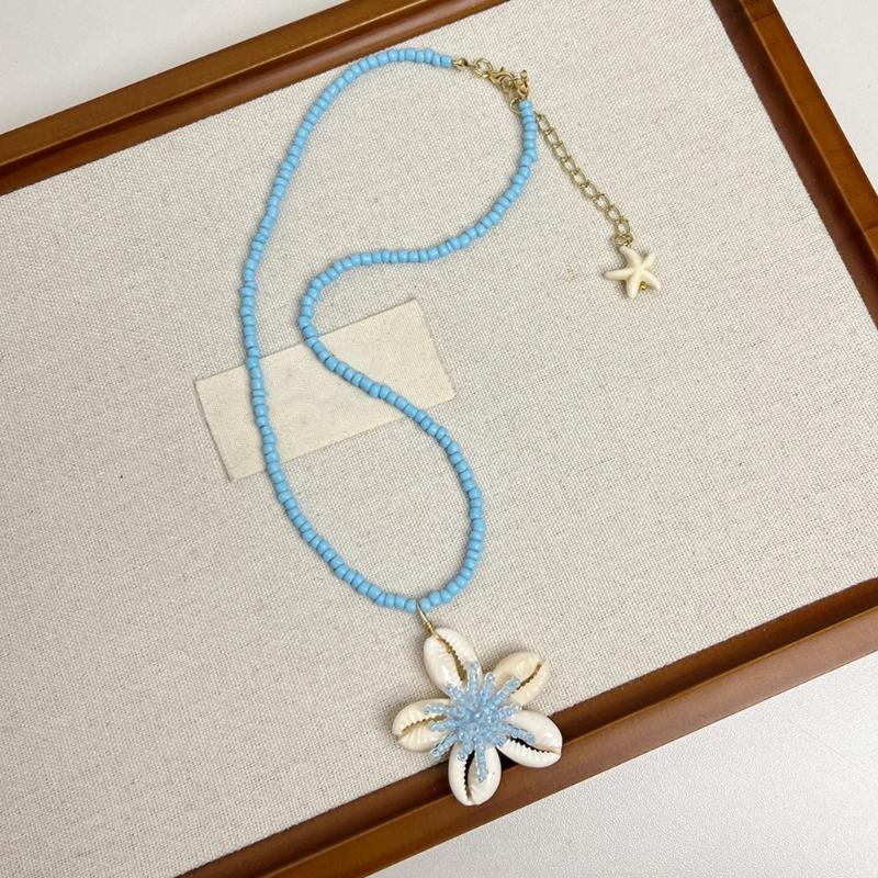 Bohemian Coconut Tree Pendant Necklace With Shell Beads Alloy Acrylic Layer Chain Jewelry for Women Beach Vacation