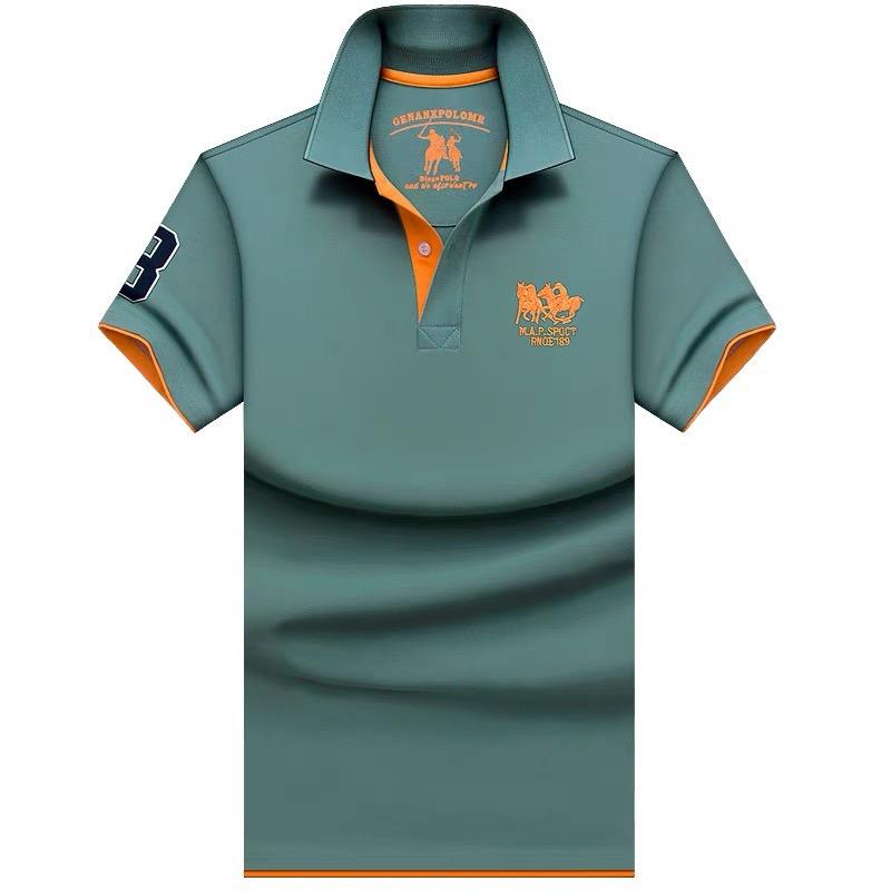 TrendHub Plussstørrelse 6XL 100% Bomull Herre Poloskjorter Kortermet Business Casual Herre T-skjorter Broderi Mann T-skjorter