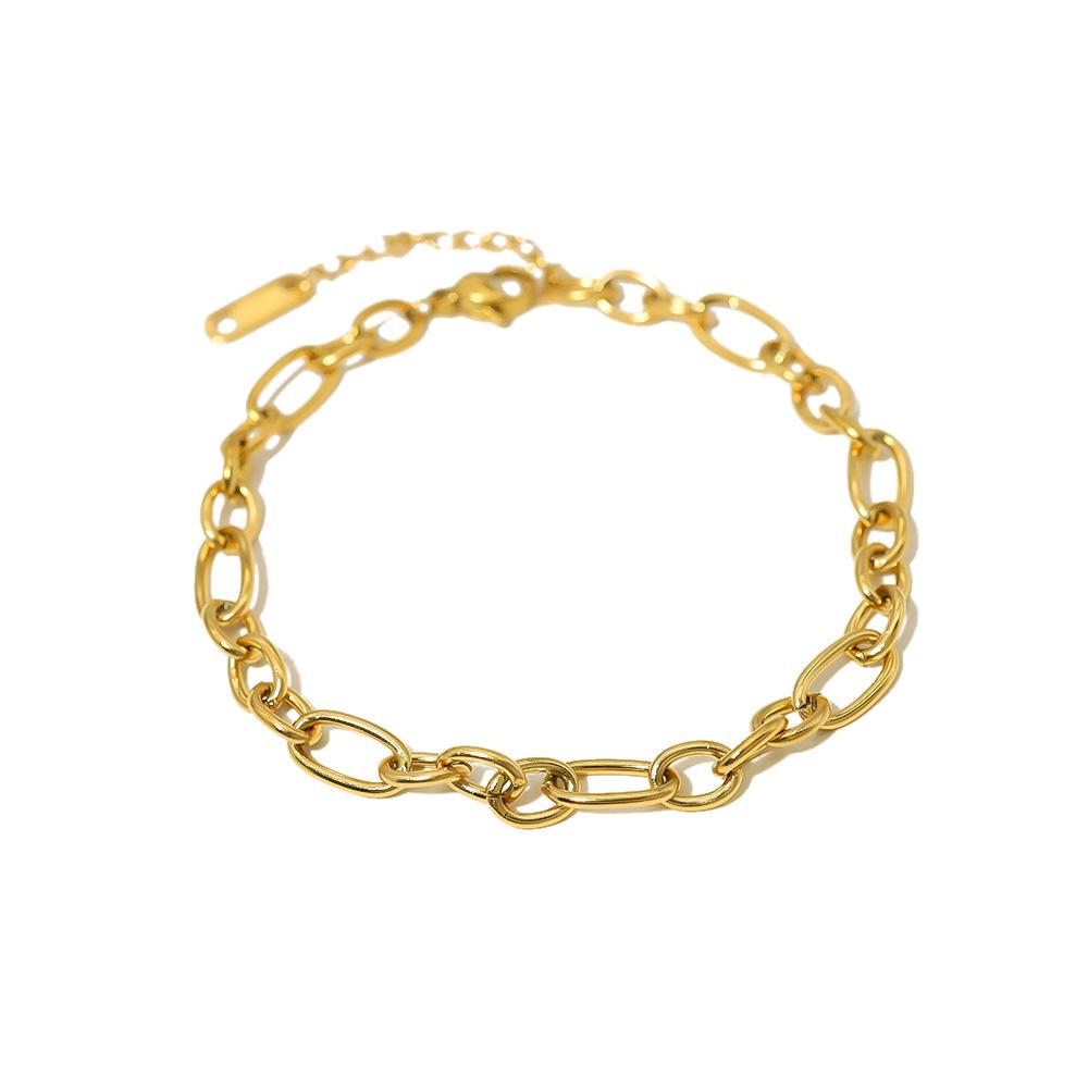 

Браслет Wind Real Gold с однослойной цепочкой из нержавеющей стали, универсальный браслет для ежедневного ношения на работу и обратно для женщин, ювелирные изделия из титановой стали