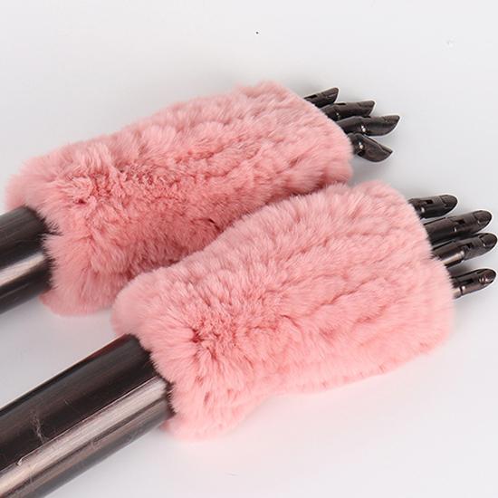 Neue Frauen 100% Echt Echte Gestrickte Rex Kaninchen Pelz Fäustlinge Winter Warme Dame Echtpelz Fingerlose Handschuhe Handgemachte Stricken Pelz handschuh