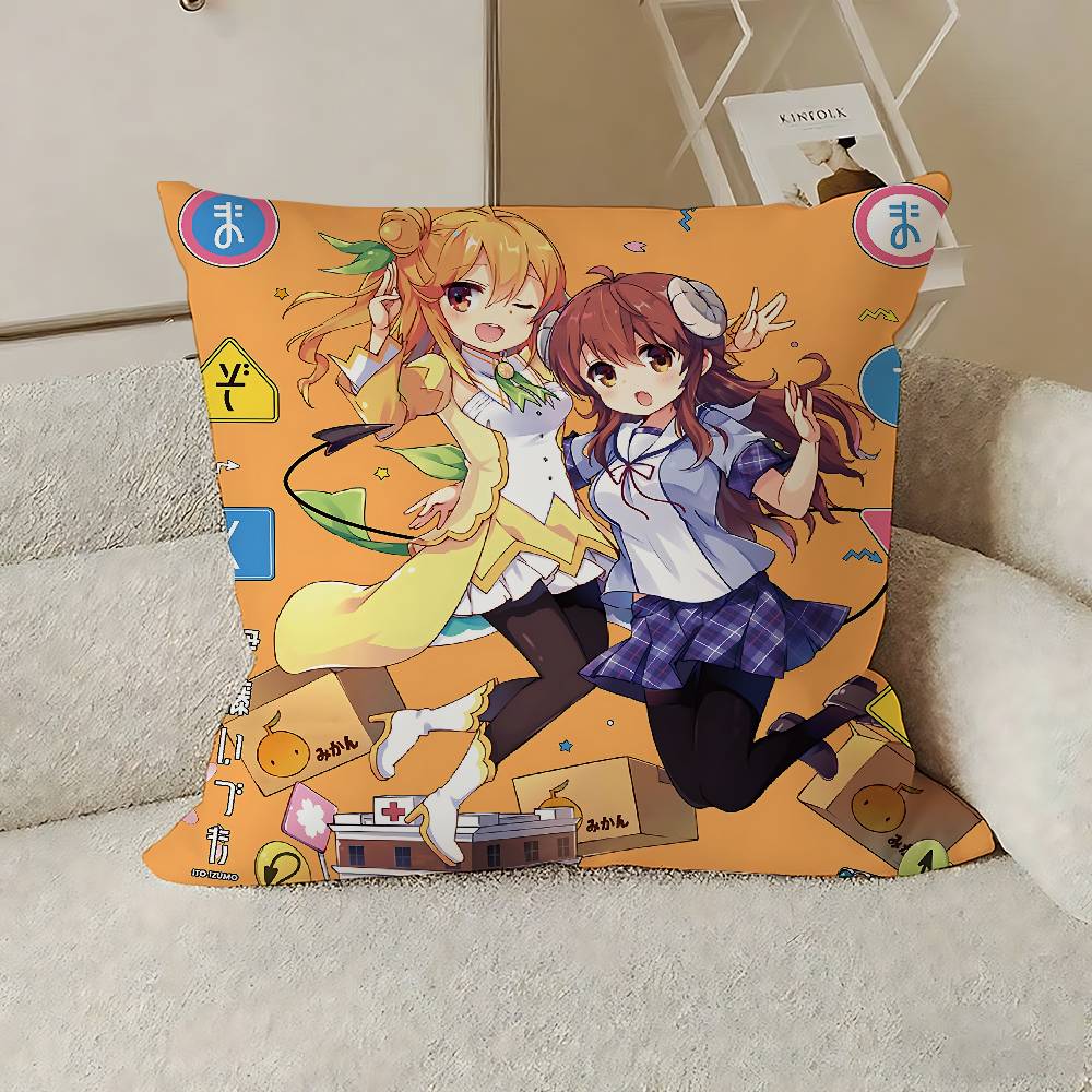 Das Dämonenmädchen von nebenan Kawaii Kissenbezug Dekokissenbezug Nordischer Vintage-Stil Kissenbezüge Wohnzimmer Sofa Couch Sitz