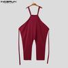 INCERUN Herren Hosenträgergurt Lange Baggy Drop-Crotch Jumpsuits Cargo Overalls