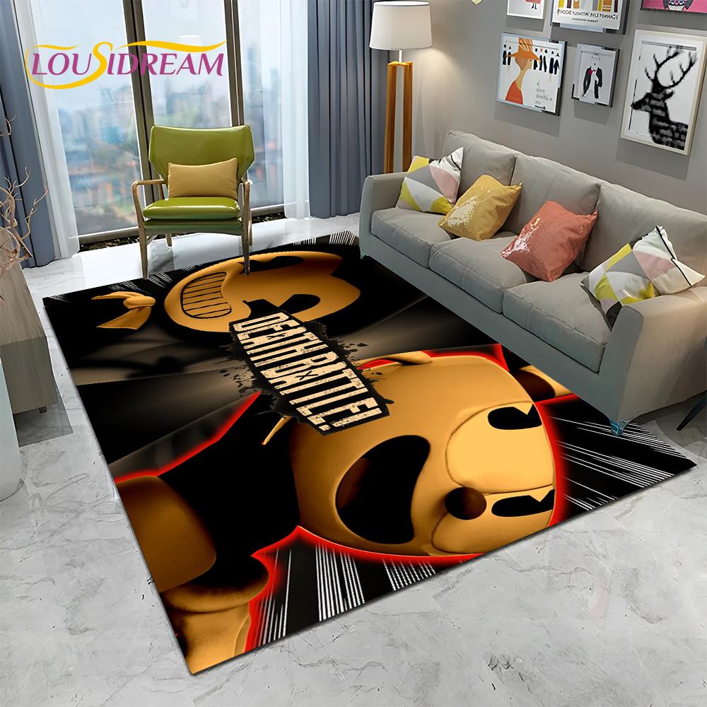 3D Cuphead Mugman Oyunu Gamer HD Halı Kilim Ev Oturma Odası Yatak Odası Kanepe Paspas Dekor, çocuk Oyun Alanı Kilim kaymaz Zemin Mat